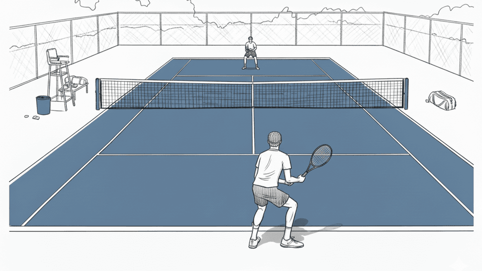 Example of a full-court, wide video from behind the baseline